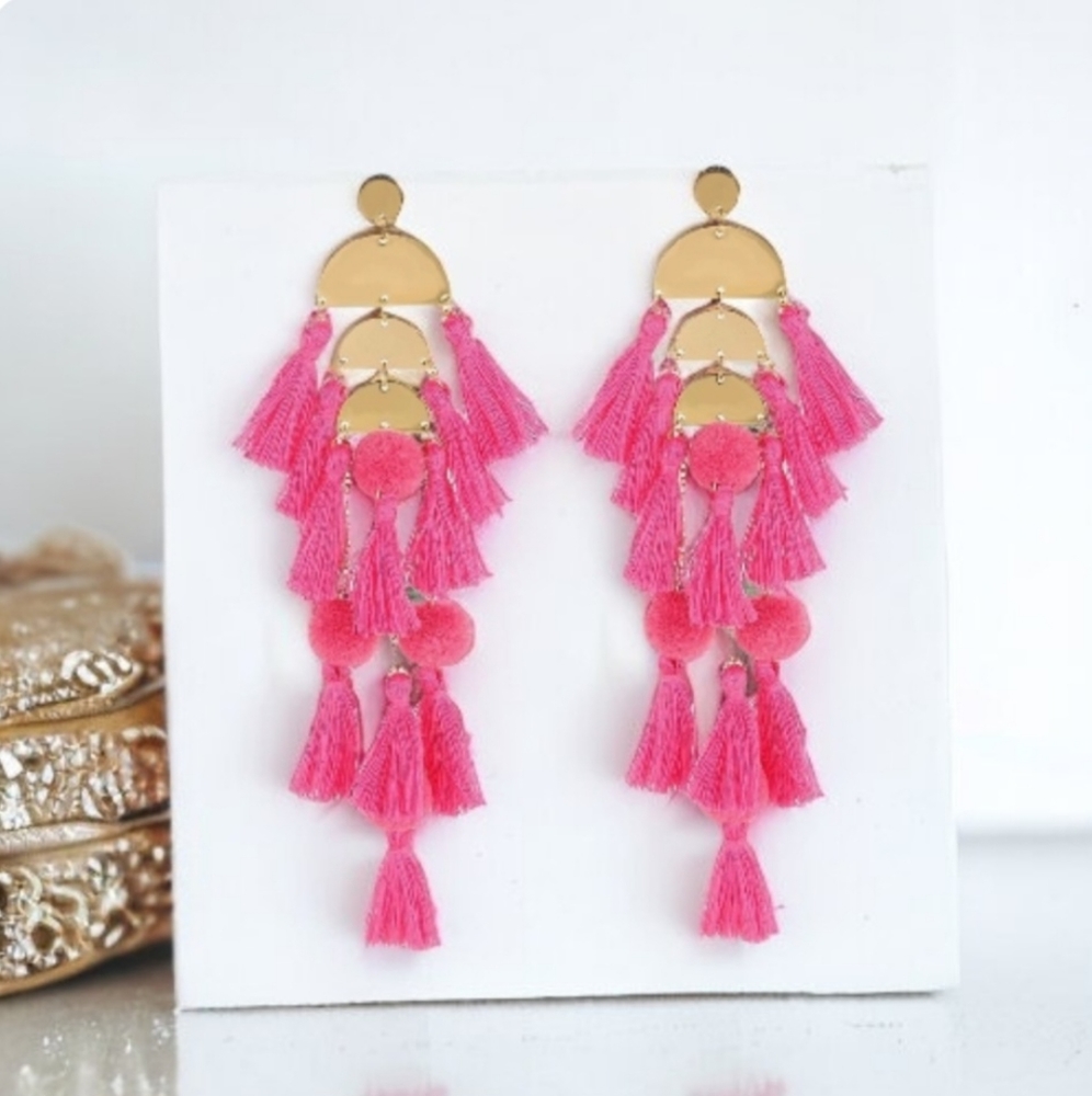 Handmade Boho Statement Tassle Earrings